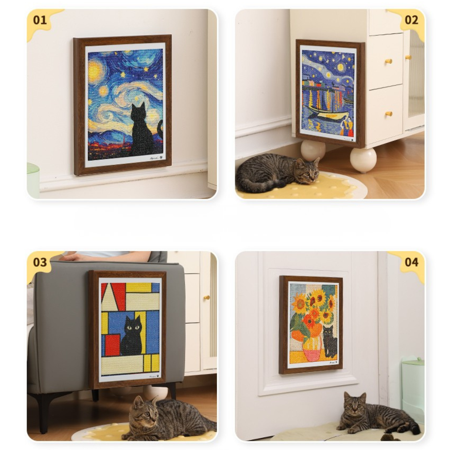 Framed Wall-Mounted Cat Scratcher