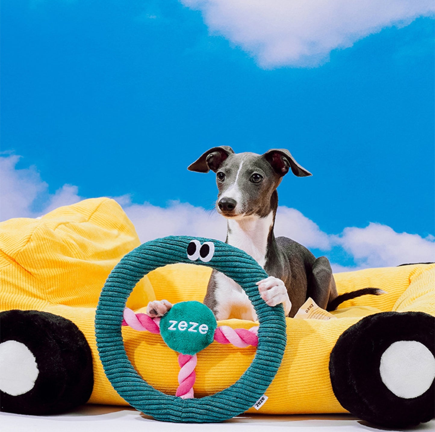 ZEZE Steering-Wheel Shaped Dog Toy