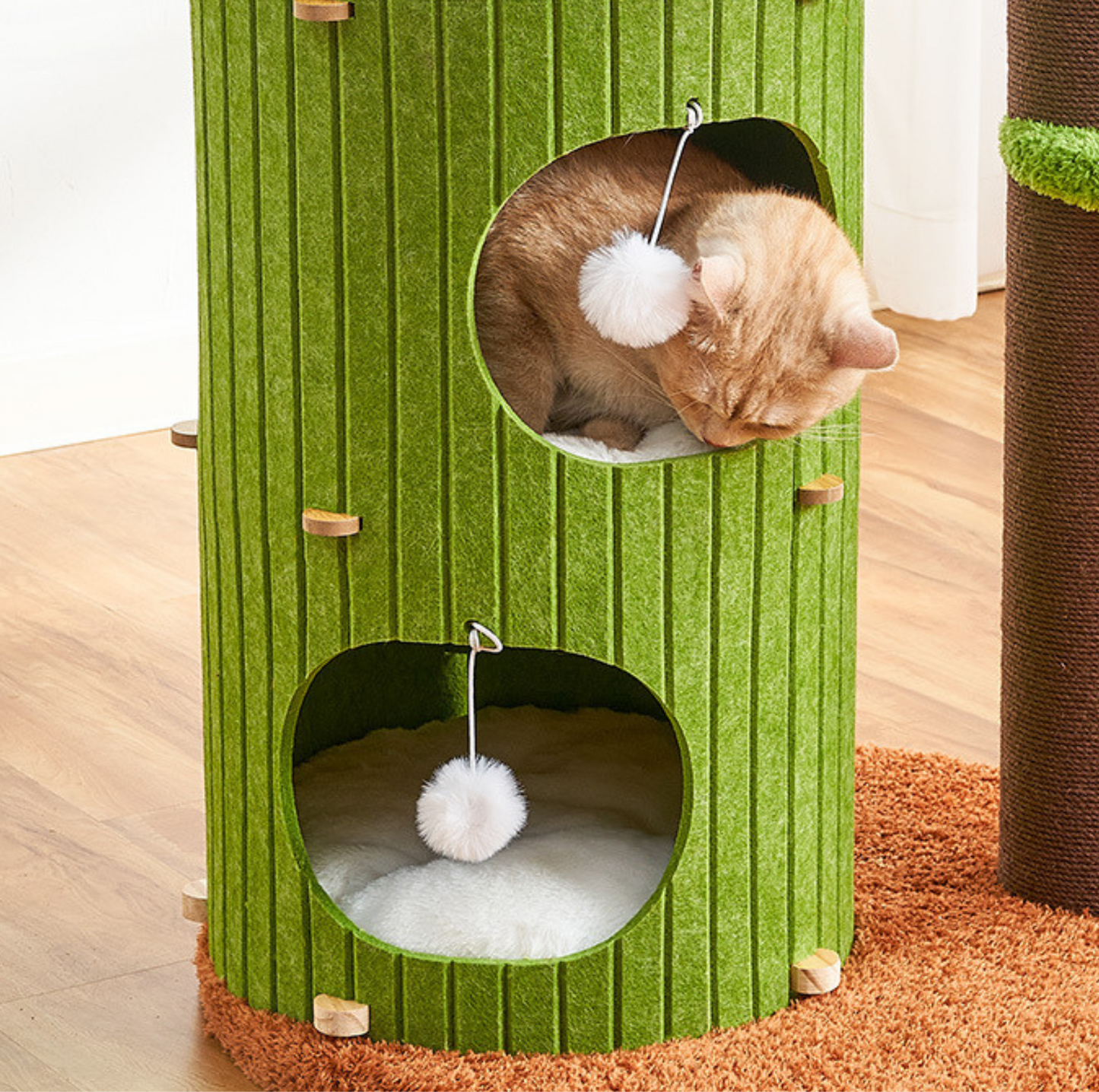Forest Felt Covering Multi-Level Cat Tree