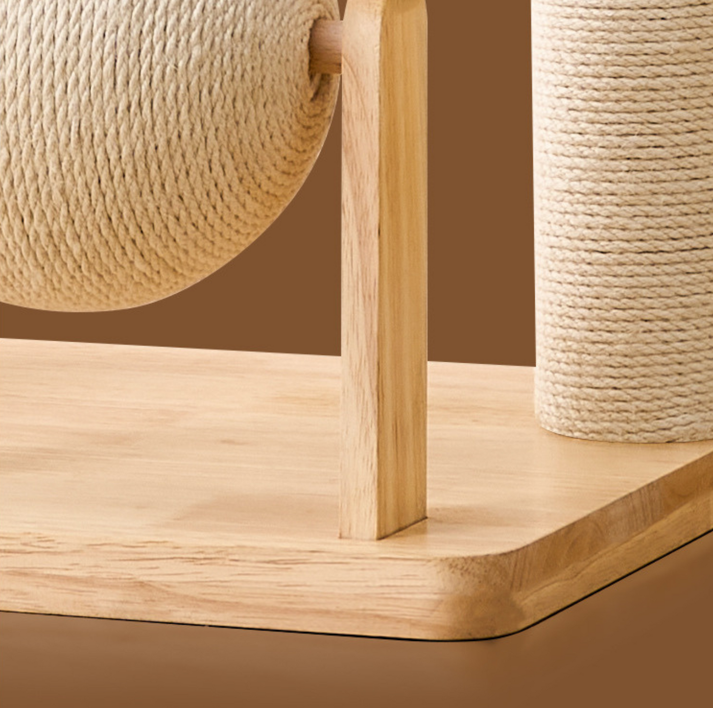 3-Tier Wooden Cat Tree with Scratching Posts & Play Features