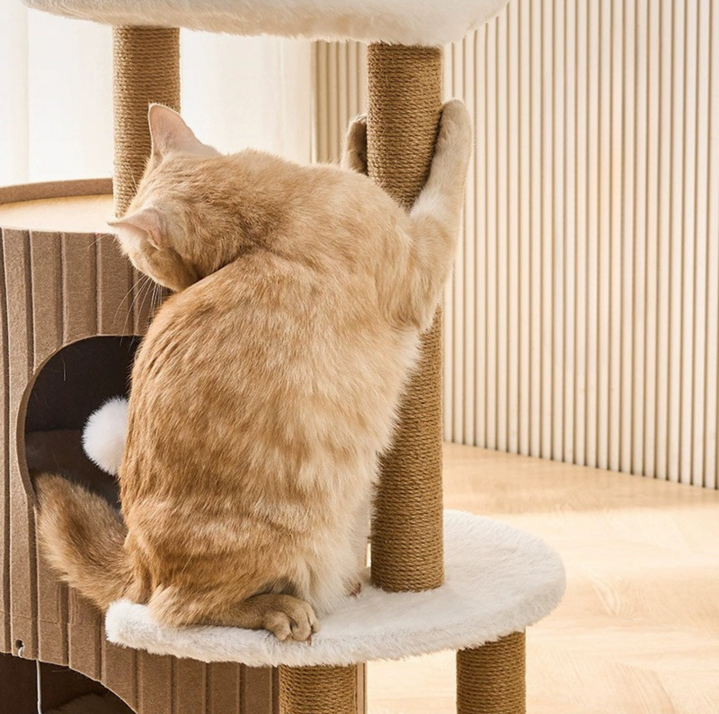 5-Level Felt Cat Tower with Sisal Posts – Cosy & Multi-Cat Friendly