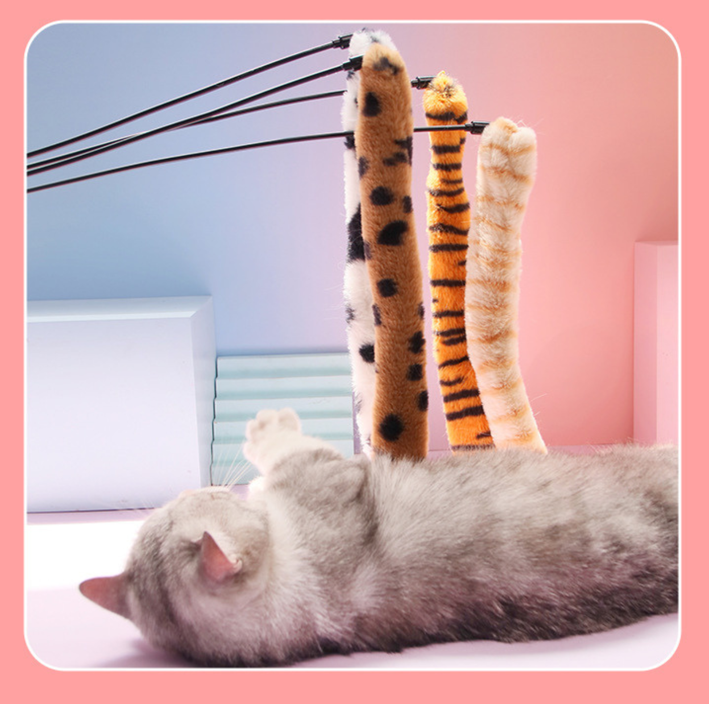 Fluffy Long Tail Interactive Cat Wand