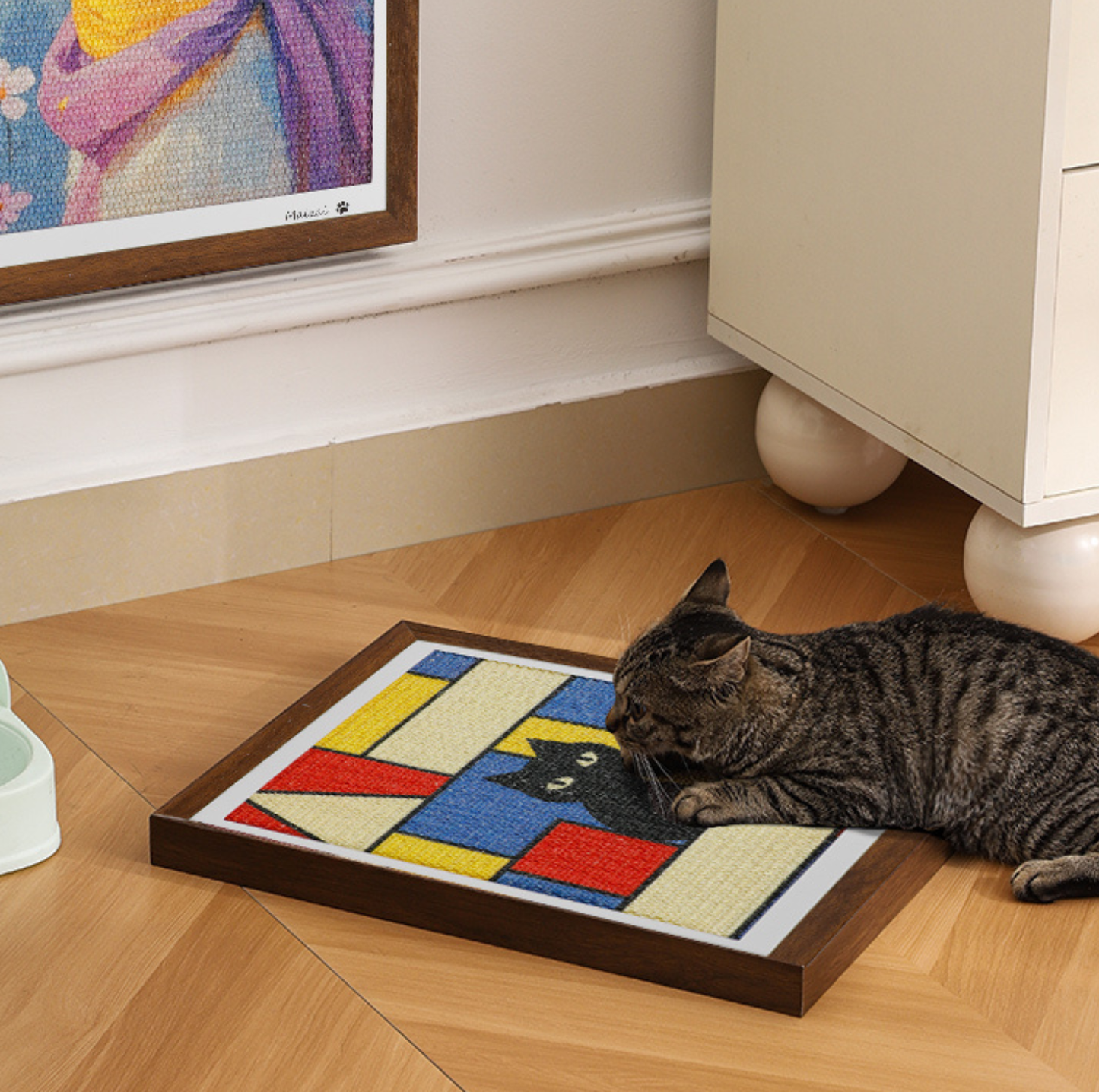 Framed Wall-Mounted Cat Scratcher