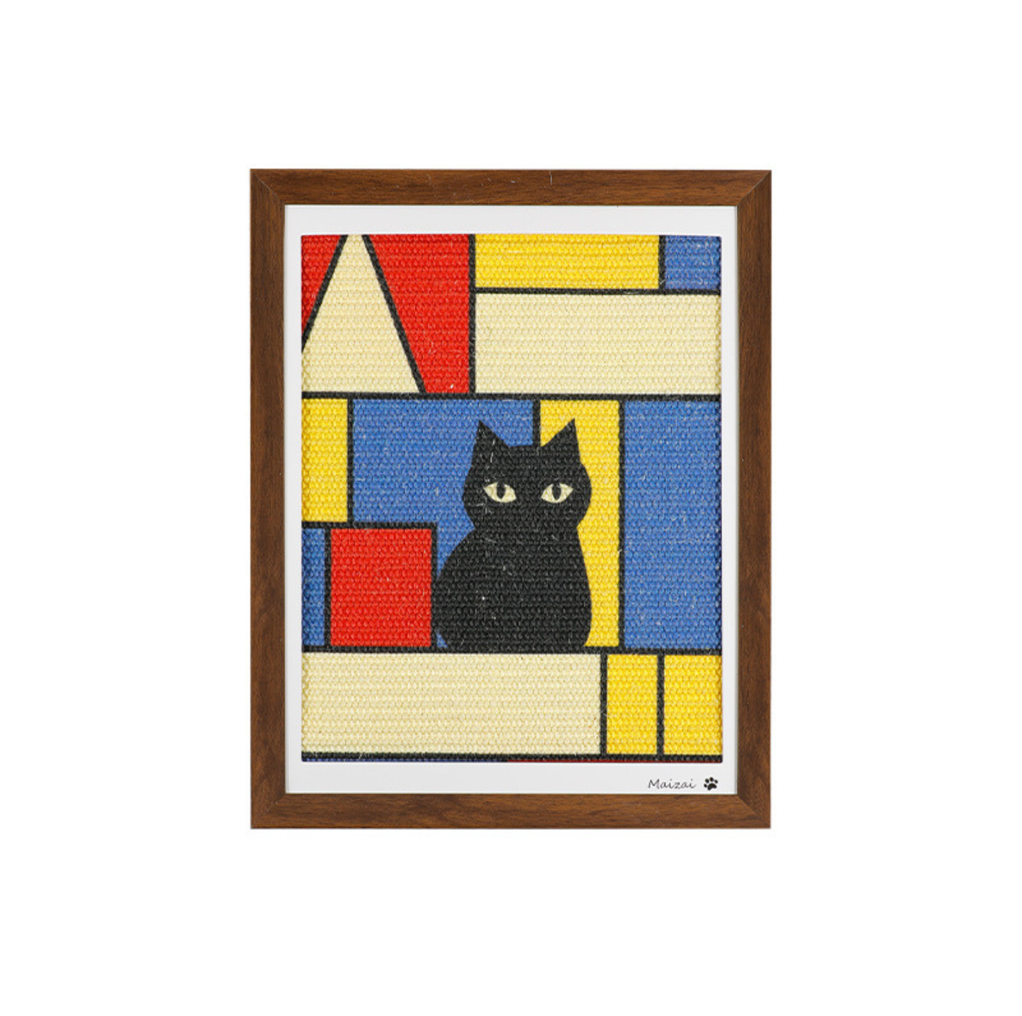 Framed Sisal Cat Scratching Board – Wall-Mounted Decorative Vertical Cat Scratcher