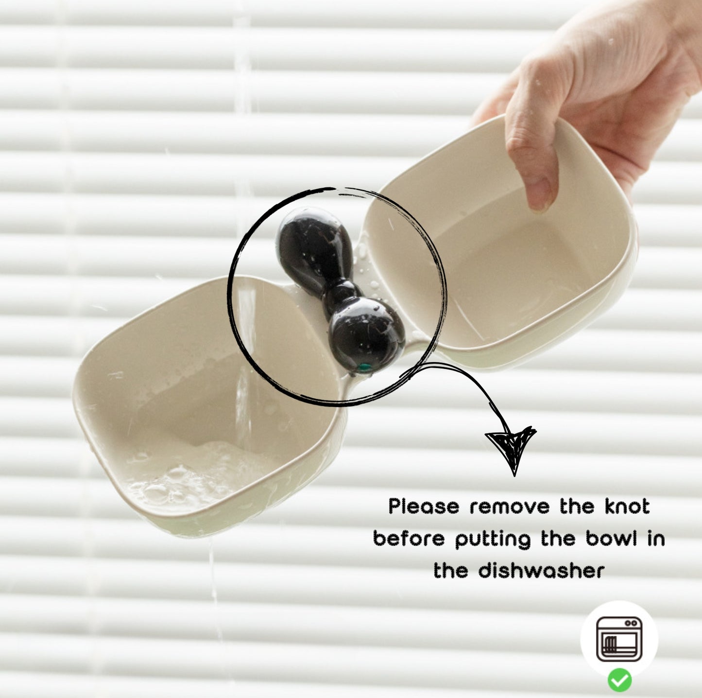 Ceramic Double Pet Bowl with Bow Design