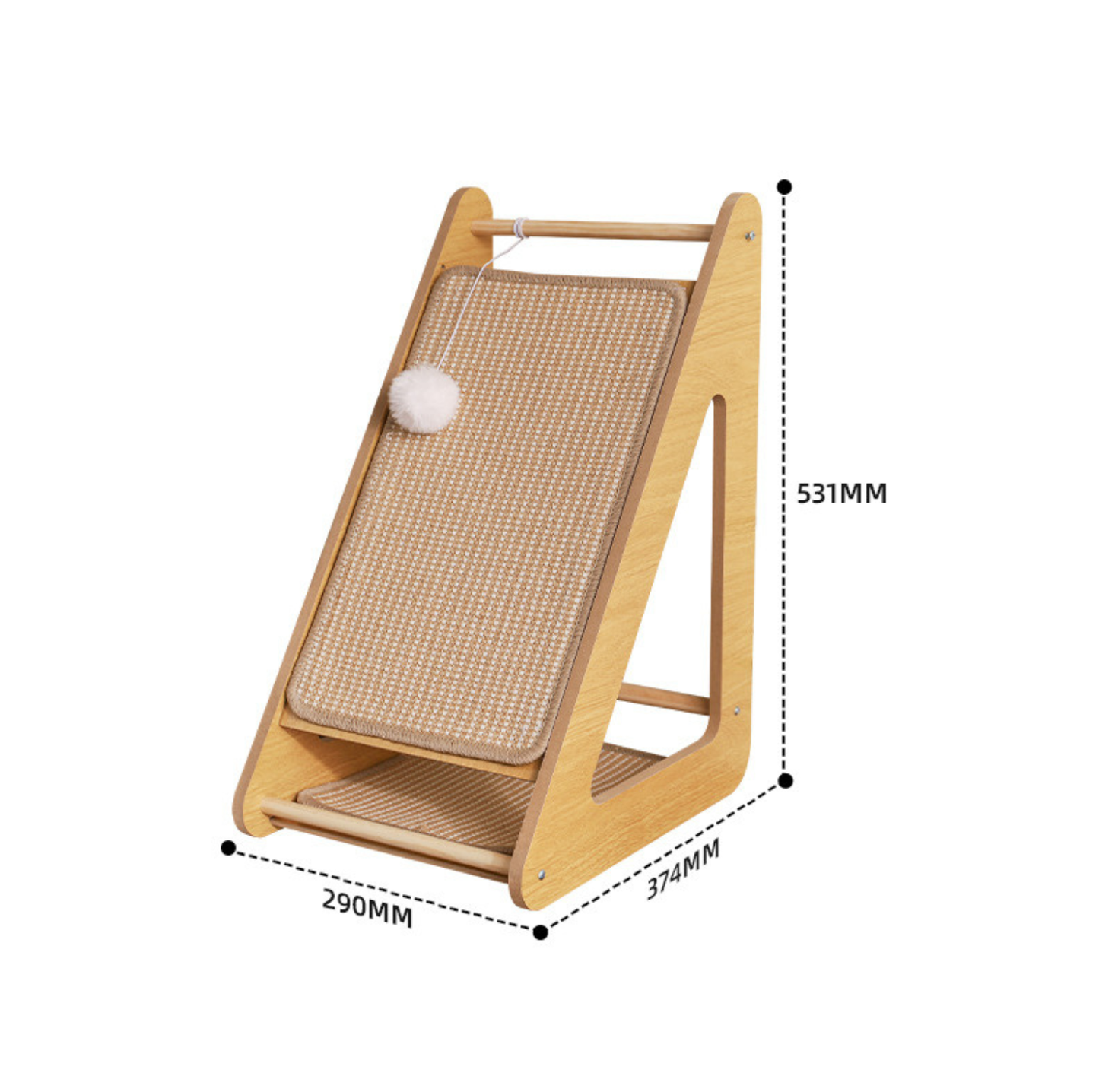 Triangle Sisal Cat Scratcher Stand with Play Ball