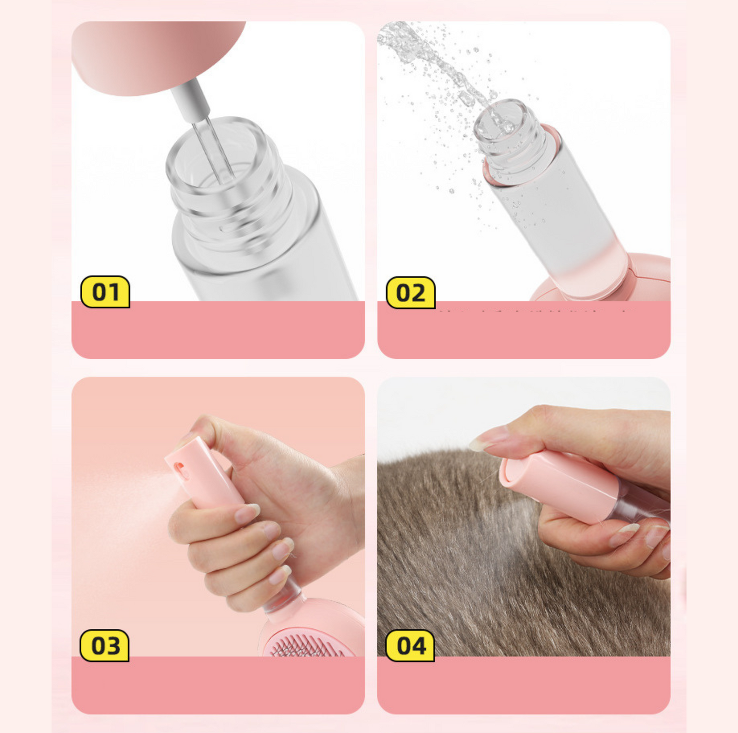 Sunflower Pet Brush – Grooming & Massage Tool with One-Click Fur Release