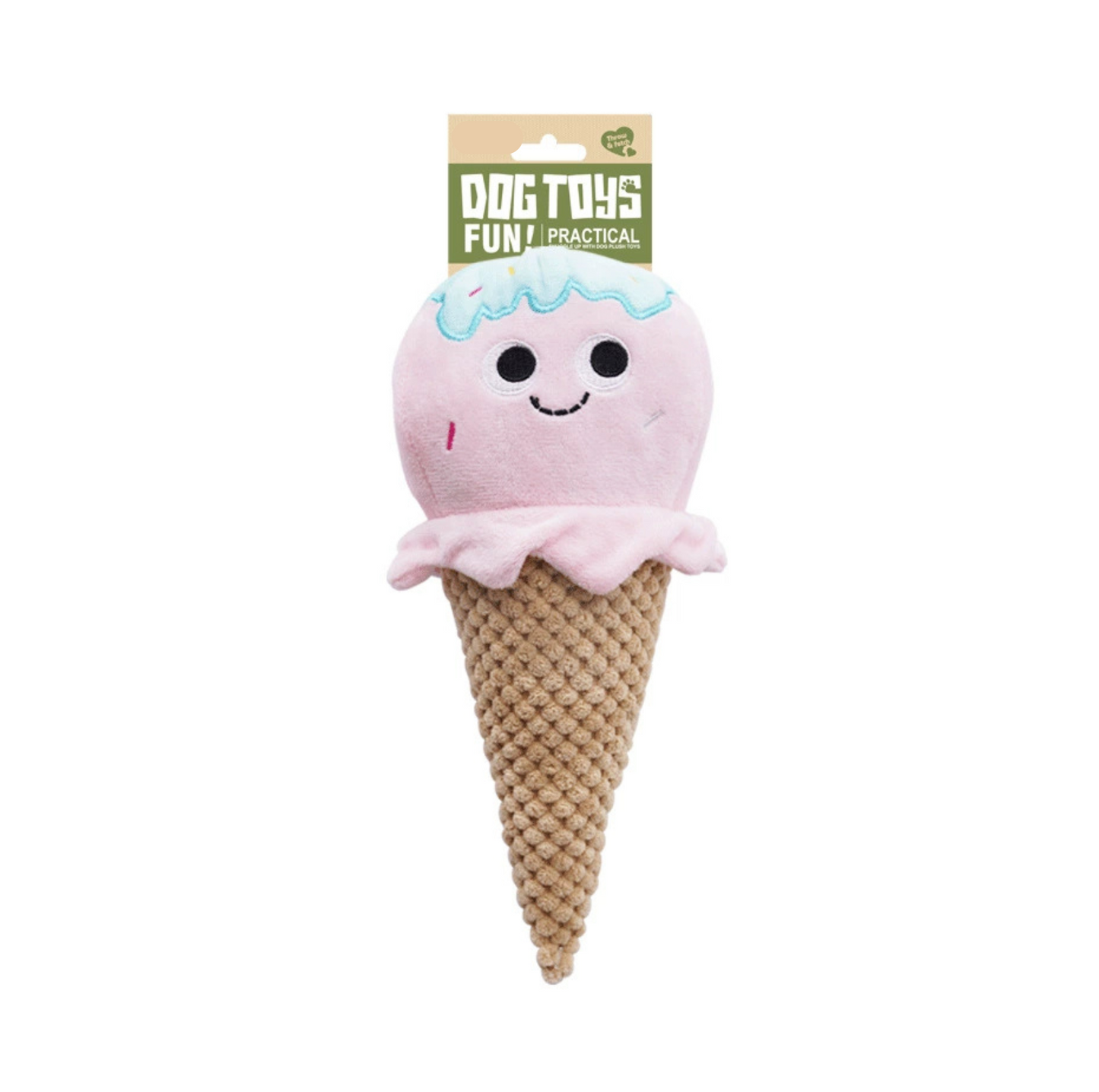 Fast Food Plush Squeaky Dog Toys - Ice Cream