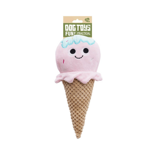 Fast Food Plush Squeaky Dog Toys - Ice Cream
