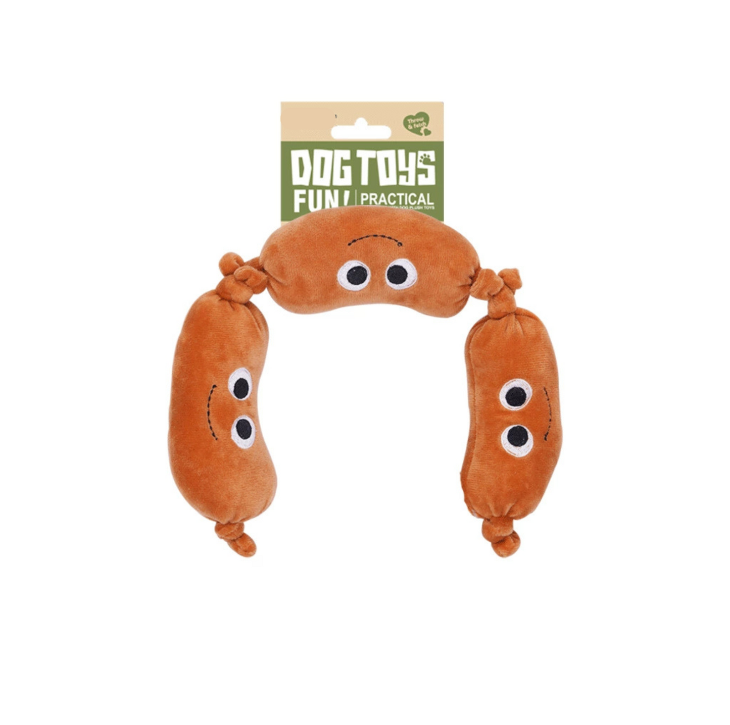 Fast Food Plush Squeaky Dog Toys - Sausage