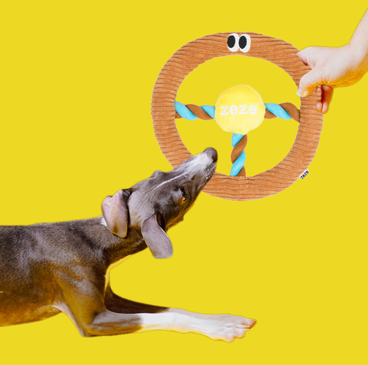 ZEZE Steering-Wheel Shaped Dog Toy