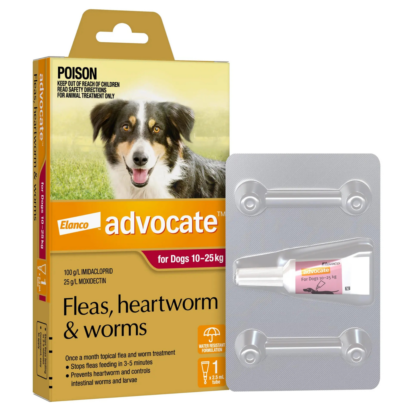 Advocate 10-25kg Dog Spot-On Flea & Worming Treatment - {{product.type}} - PawPawUp