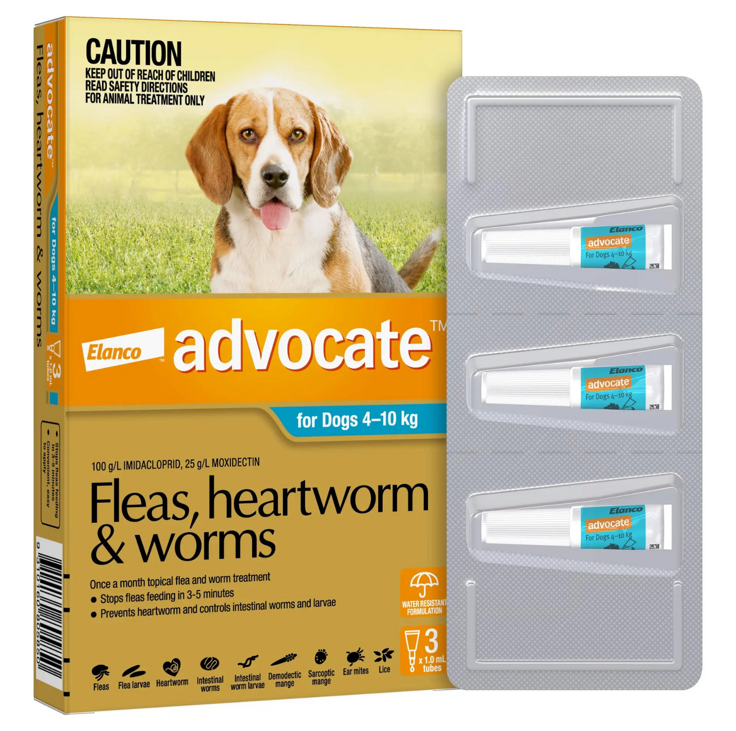 Advocate 4-10kg Dog Spot-On Flea & Worming Treatment - {{product.type}} - PawPawUp