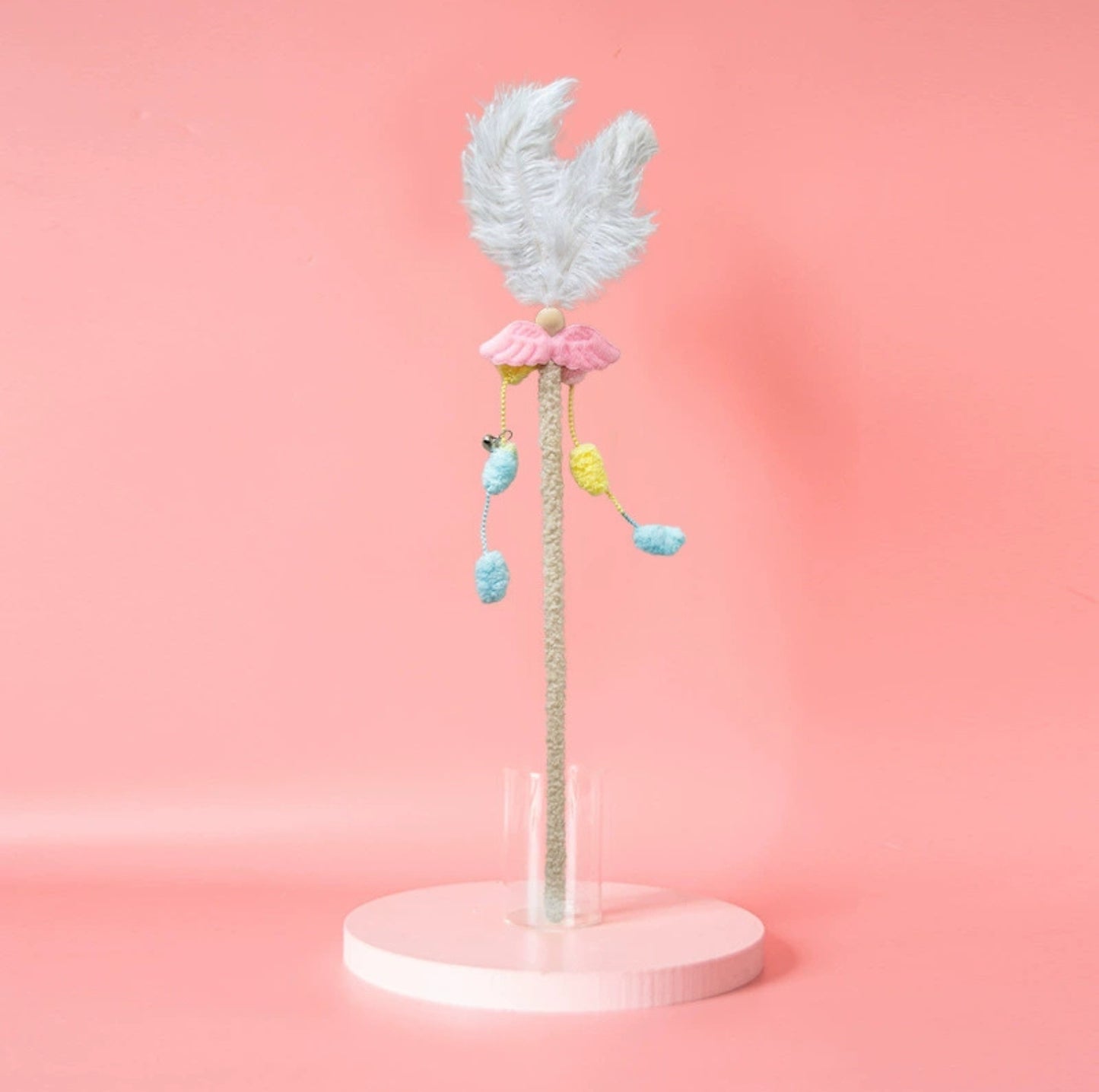 Angel Wings Feather Cat Teaser Wand - {{product.type}} - PawPawUp