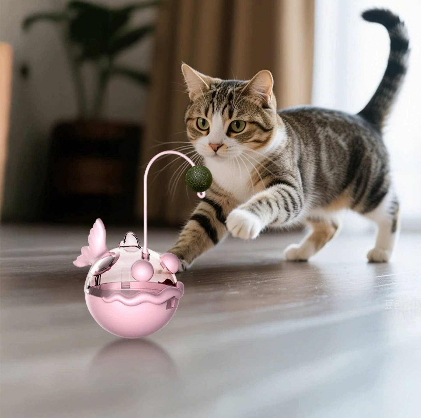 Anglerfish Wobble Cat Toy – Treat Dispenser, Catnip & Feather Teaser in One - {{product.type}} - PawPawUp