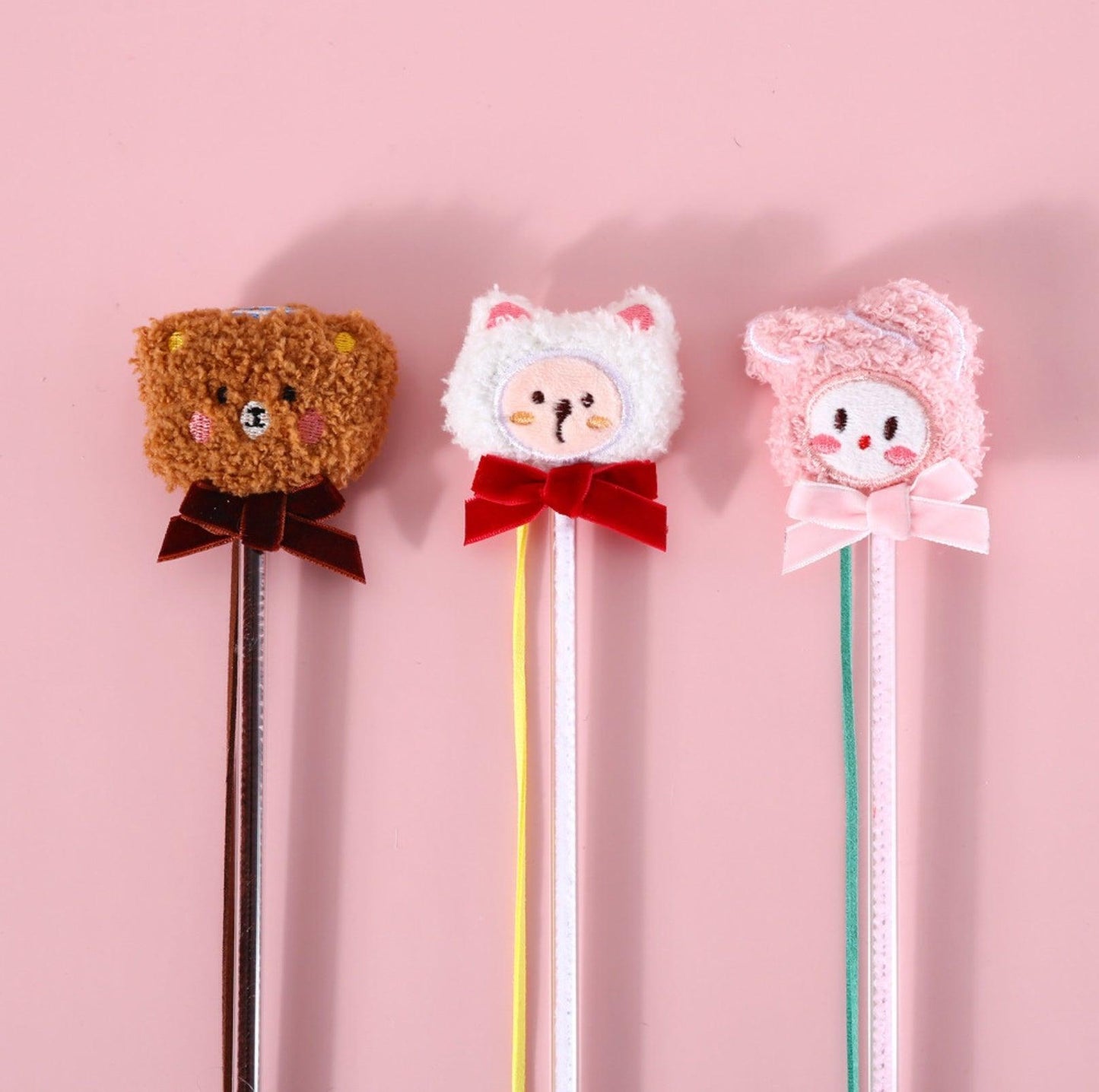 Animal Style Plush Cat Teaser Wand with Bell Cat Toy - {{product.type}} - PawPawUp