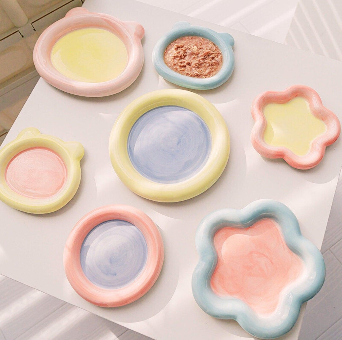 Artisan Ceramic Pet Food Plates Cat Bowl And Small Dog Bowl - {{product.type}} - PawPawUp