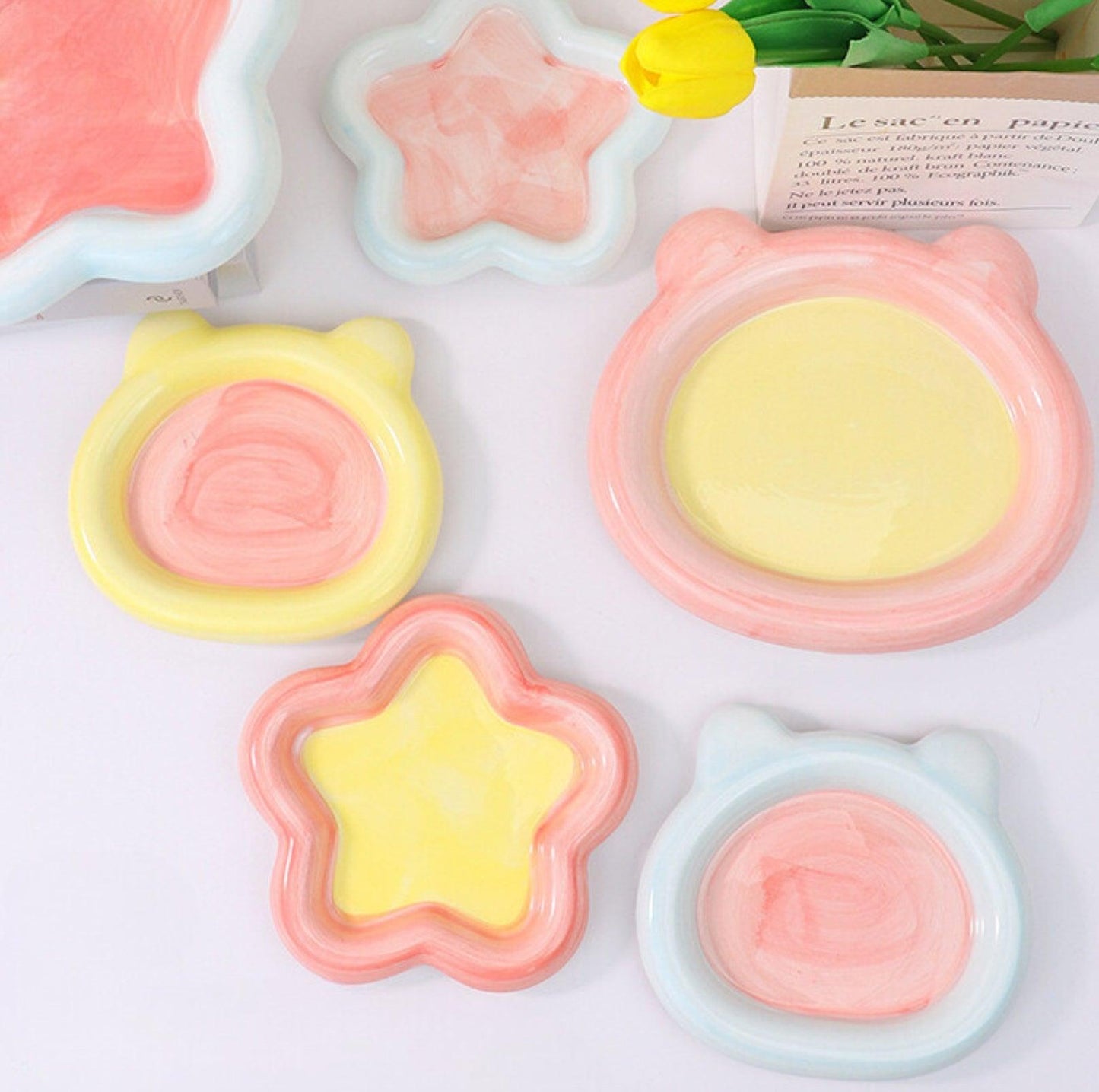Artisan Ceramic Pet Food Plates Cat Bowl And Small Dog Bowl - {{product.type}} - PawPawUp