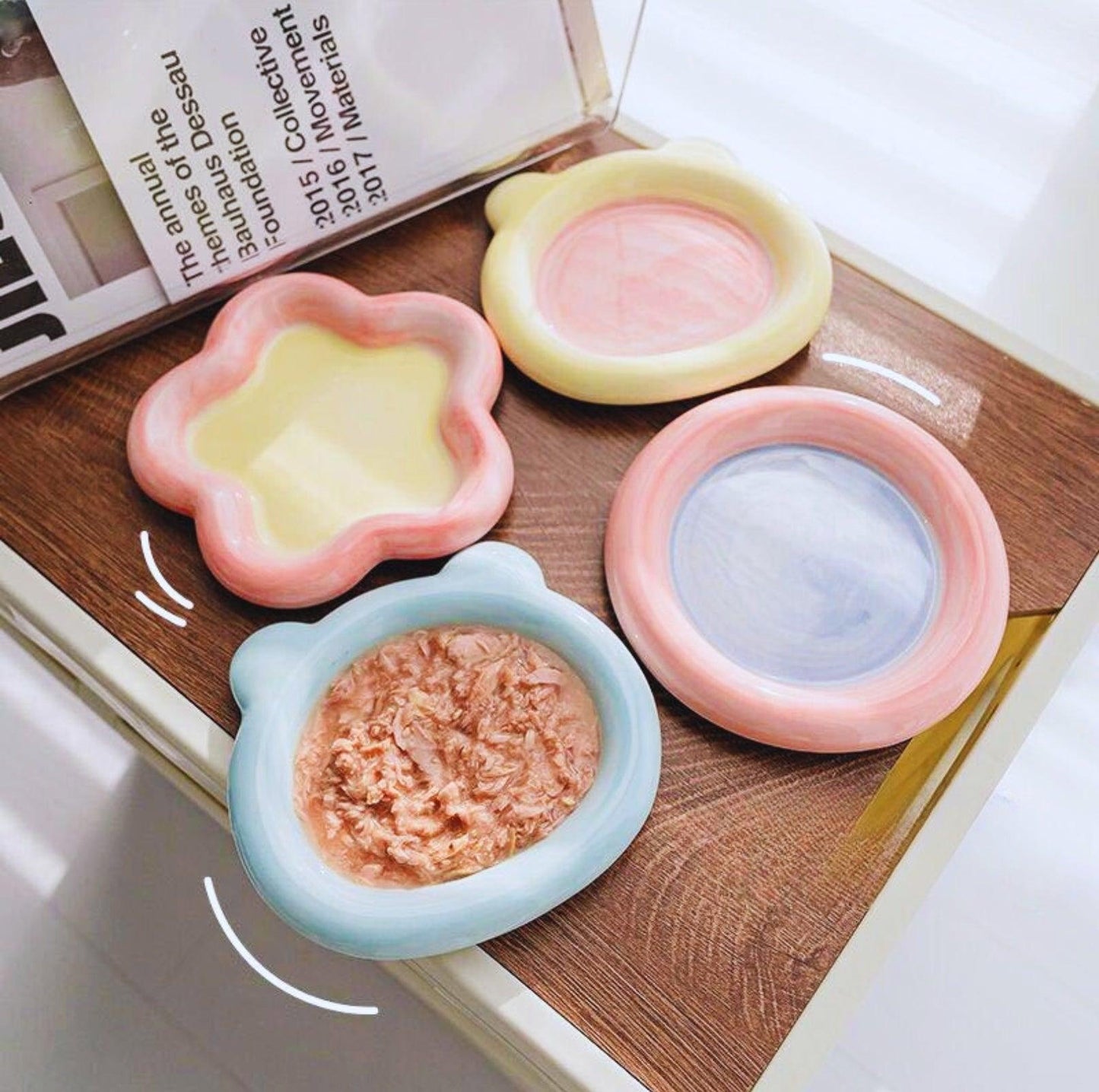 Artisan Ceramic Pet Food Plates Cat Bowl And Small Dog Bowl - {{product.type}} - PawPawUp