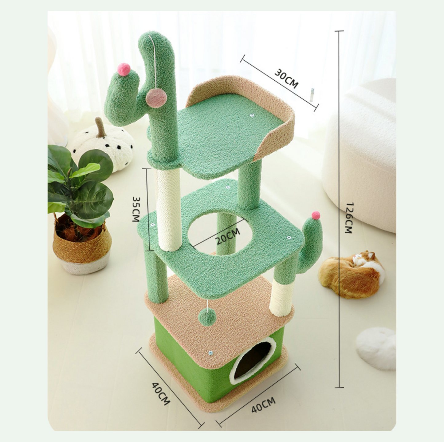 Cactus-Styled Cat Climbing Tree - {{product.type}} - PawPawUp