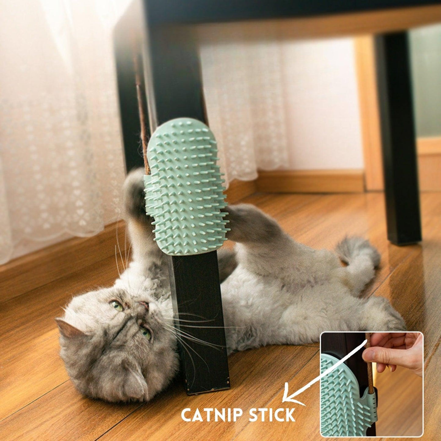 Cat Corner Scratcher Self Grooming Massager - {{product.type}} - PawPawUp