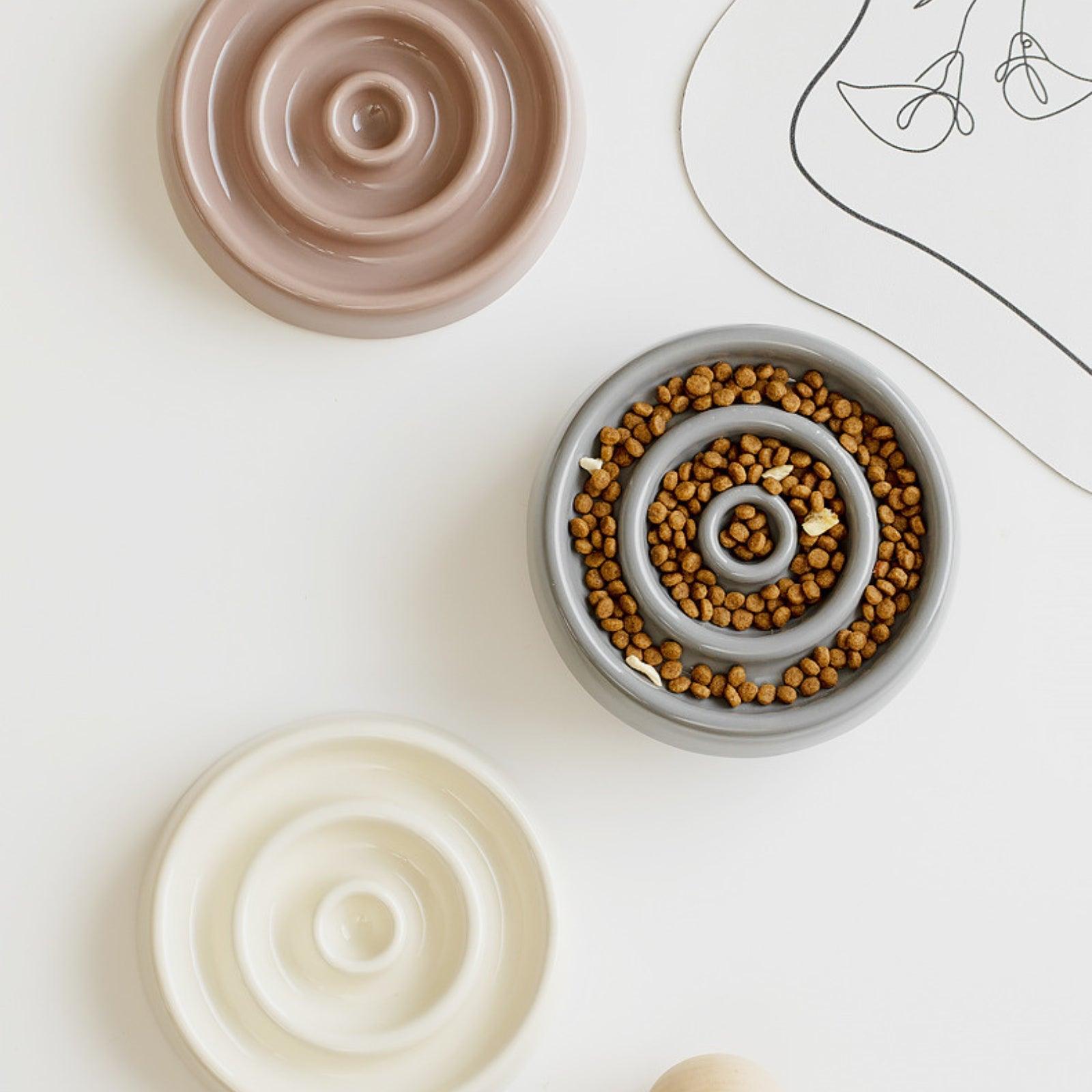 Ceramic Slow Eating Pet Food Bowl for Cats and Dogs - {{product.type}} - PawPawUp