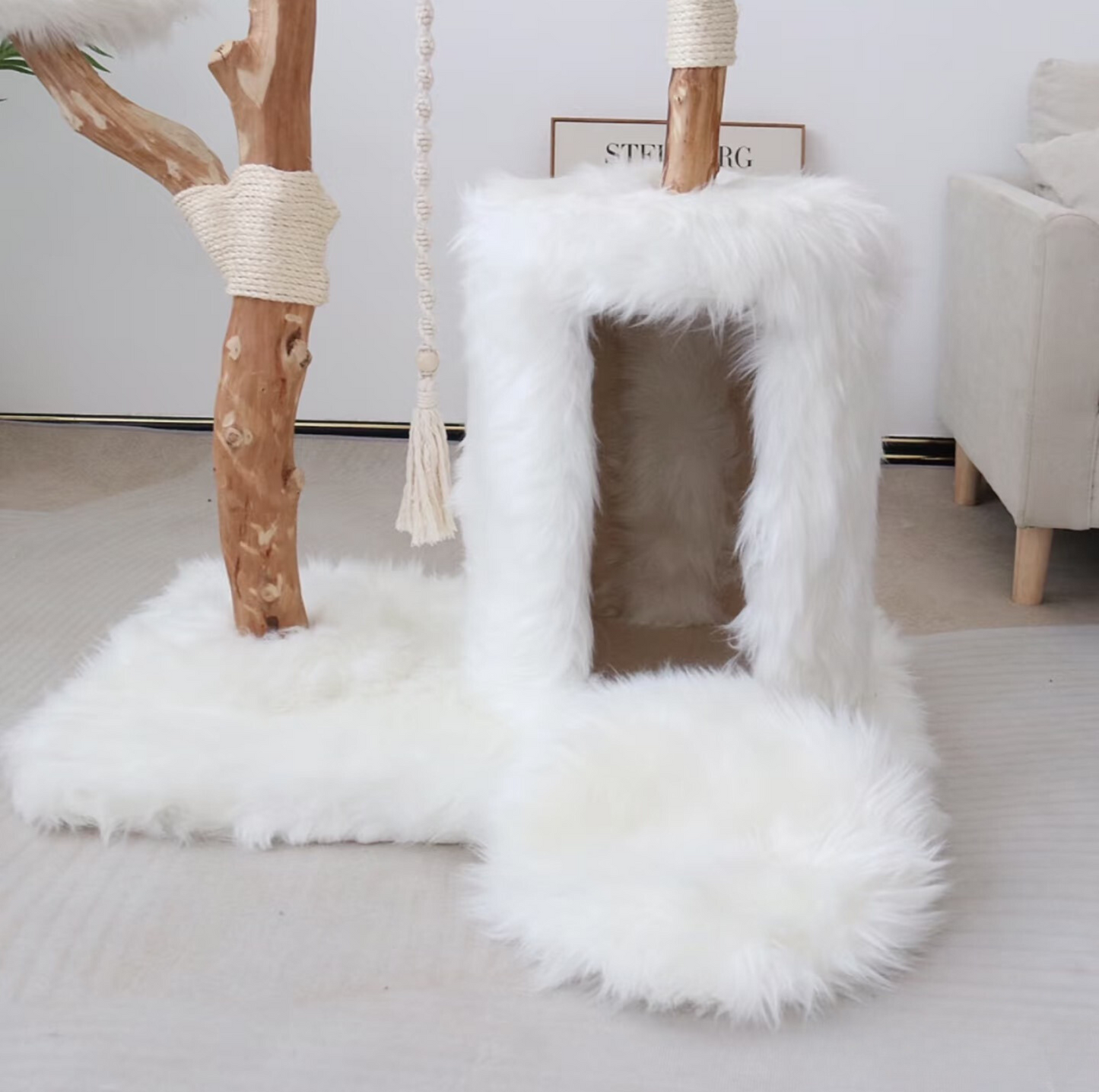 Cmisstree Cloud Series Cat Climbing Tree with House - Natural Fruitwood - {{product.type}} - PawPawUp
