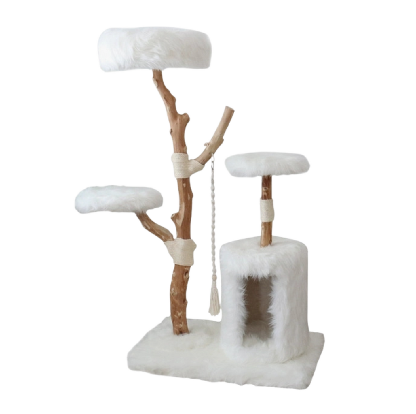 Cmisstree Cloud Series Cat Climbing Tree with House - Natural Fruitwood - {{product.type}} - PawPawUp