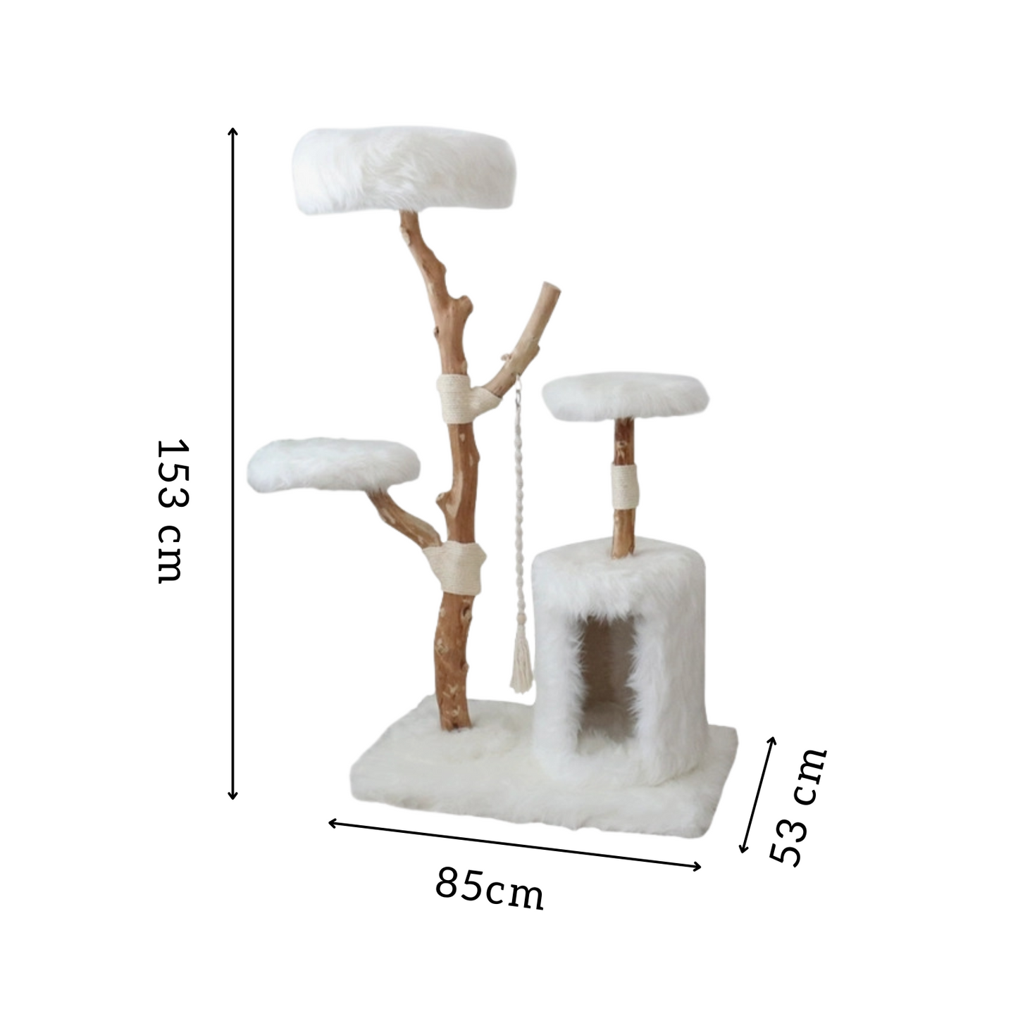 Cmisstree Cloud Series Cat Climbing Tree with House - Natural Fruitwood - {{product.type}} - PawPawUp