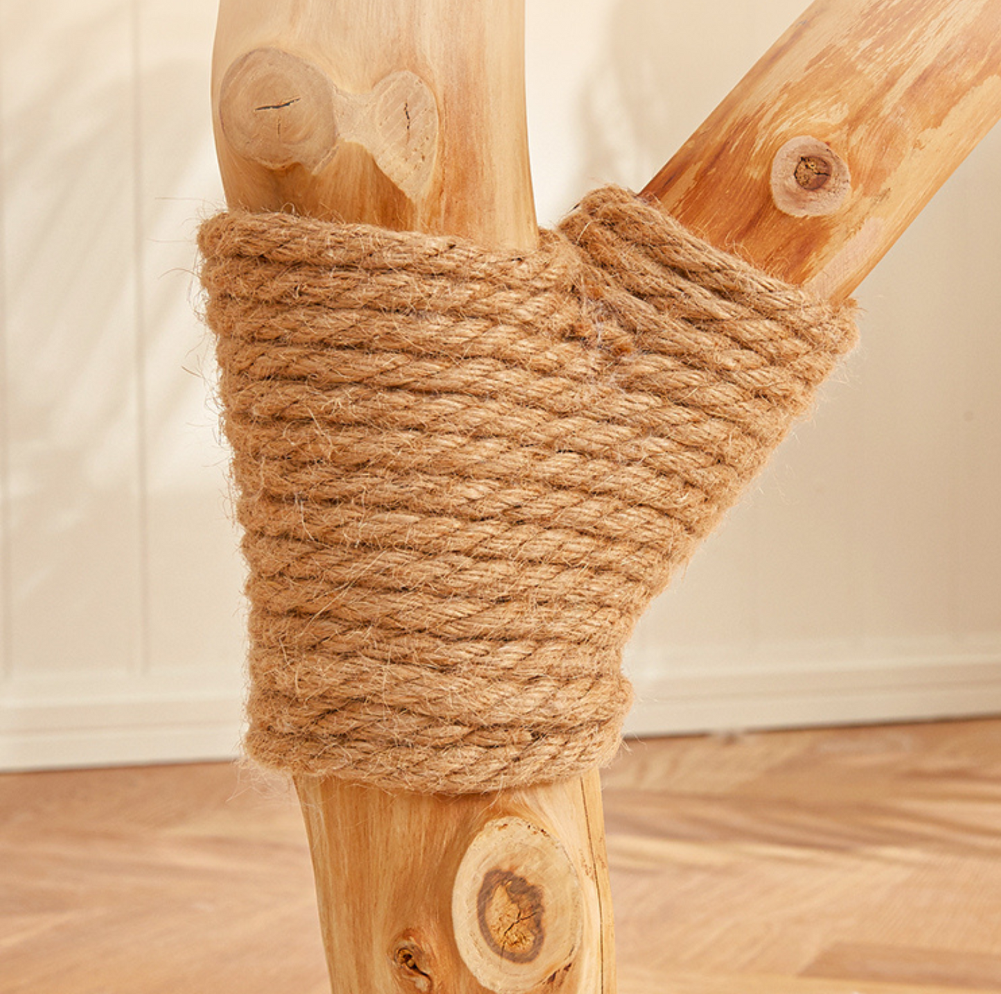 Cmisstree Flower-Inspired Wooden Cat Tree with Cat House - Natural Fruitwood - {{product.type}} - PawPawUp