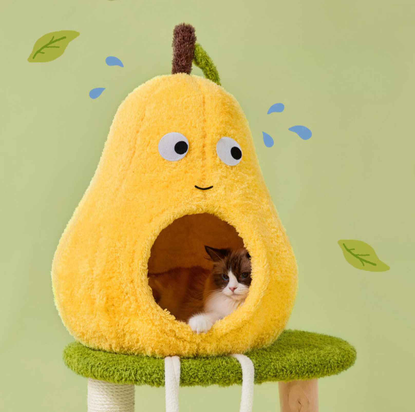 Cmisstree Pear-Shaped Wooden Cat Tree - {{product.type}} - PawPawUp