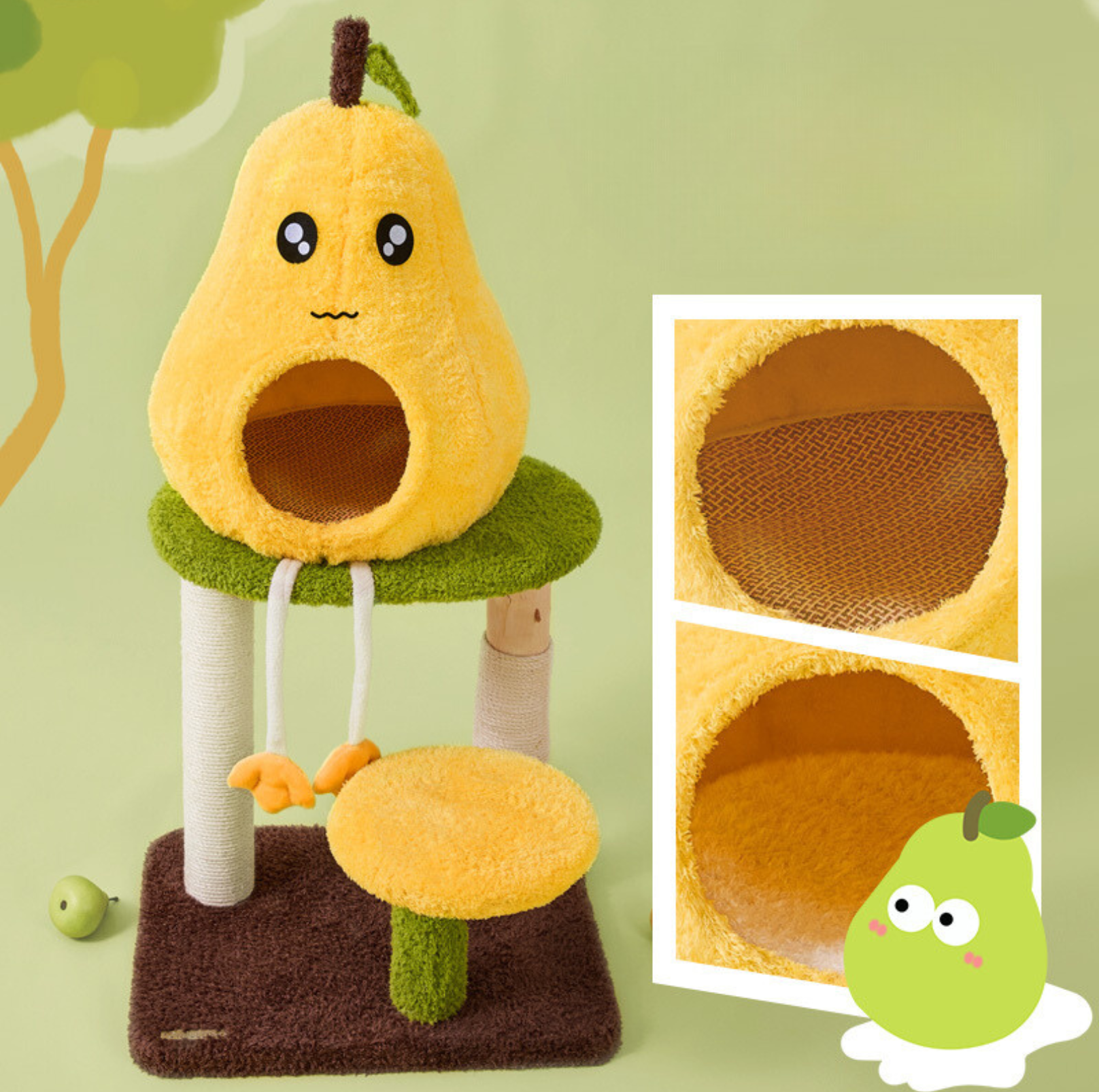 Cmisstree Pear-Shaped Wooden Cat Tree - {{product.type}} - PawPawUp