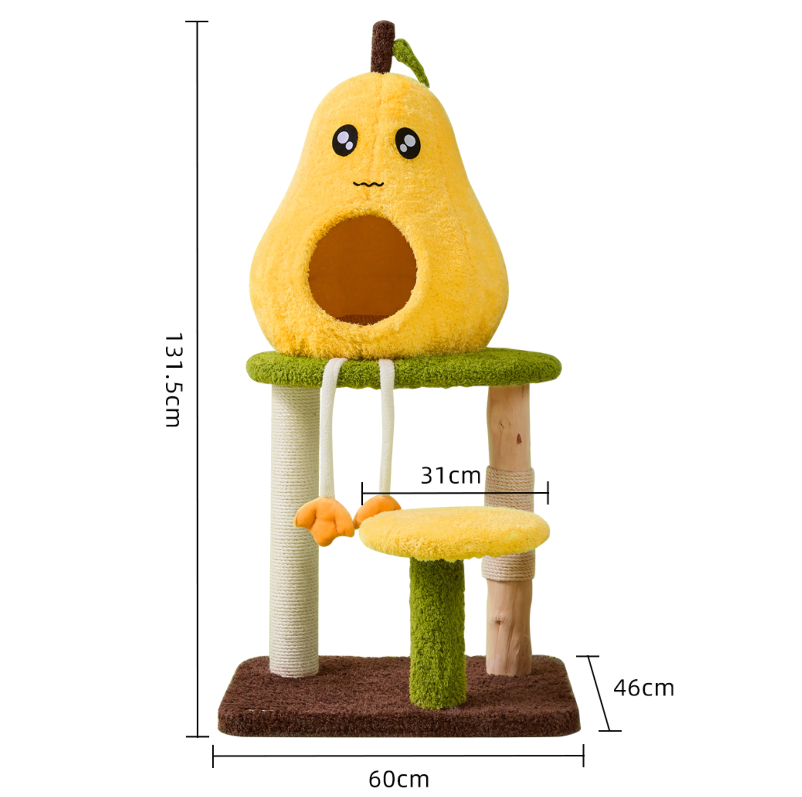 Cmisstree Pear-Shaped Wooden Cat Tree - {{product.type}} - PawPawUp
