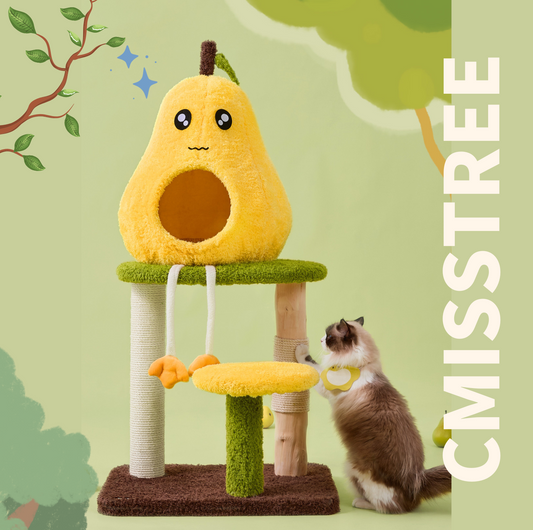 Cmisstree Pear-Shaped Wooden Cat Tree - {{product.type}} - PawPawUp