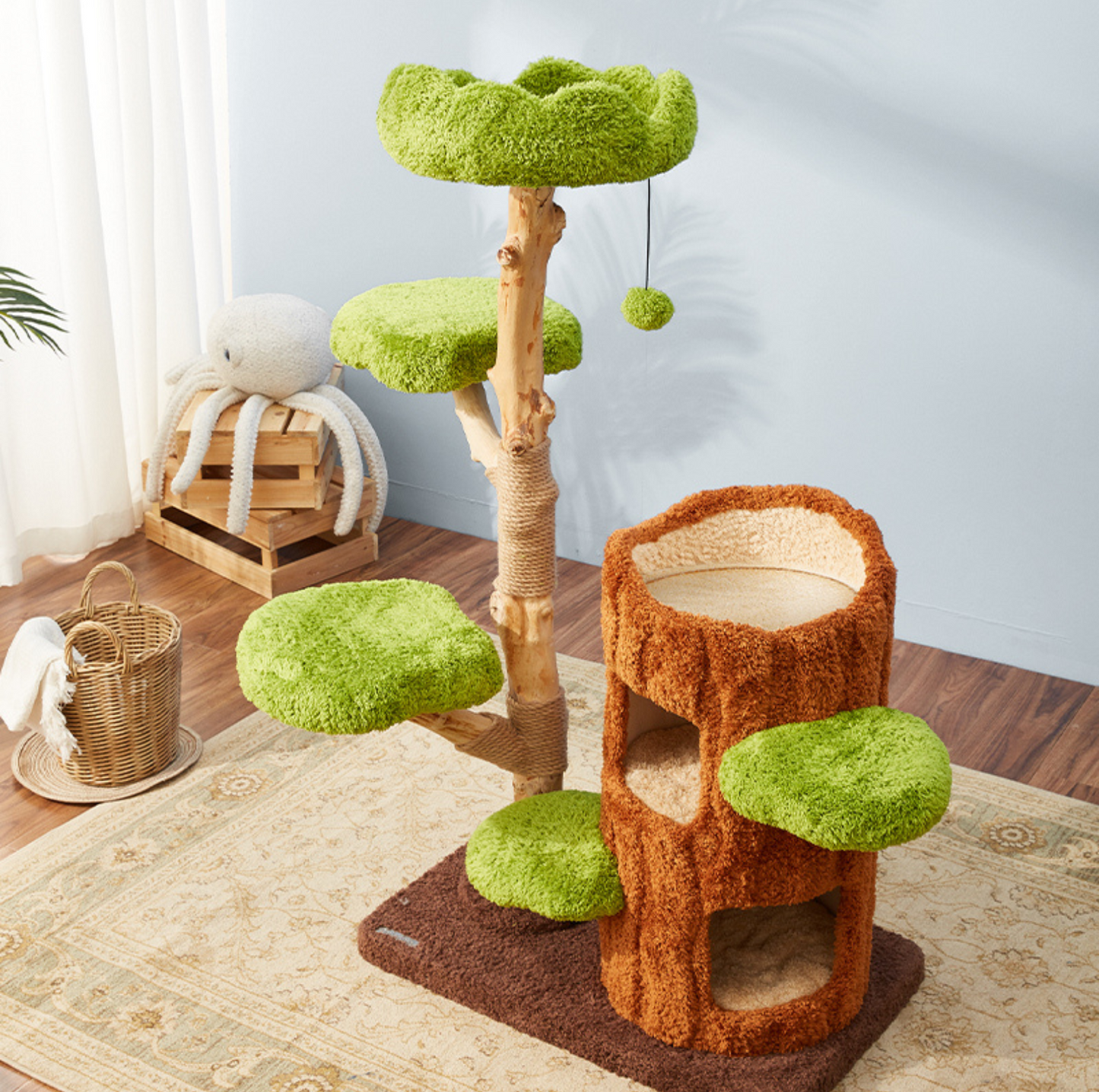 Cmisstree Tree Hollow Solid Wood 5-Tired Large Cat Tree - {{product.type}} - PawPawUp