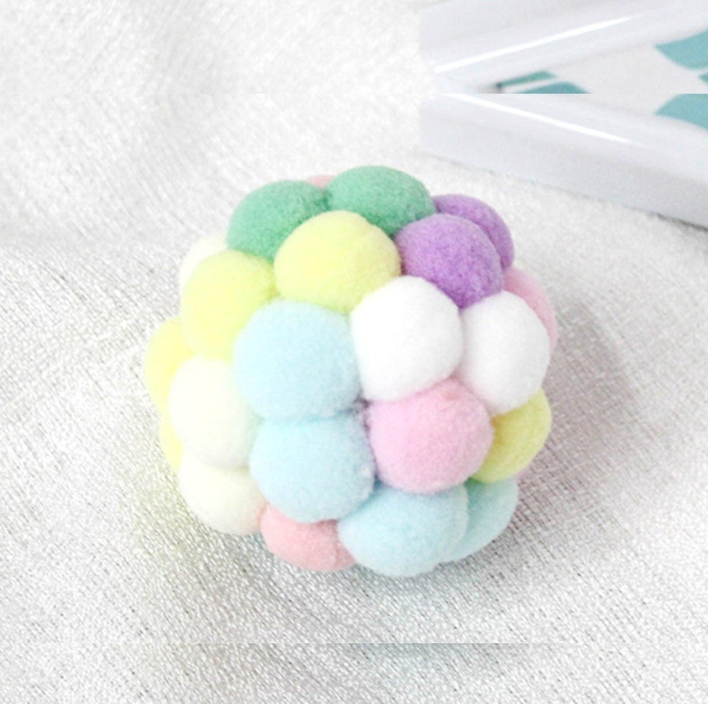 Colorful Plush Ball Cat Toys- Interactive Fun with Bells & Elastic - {{product.type}} - PawPawUp