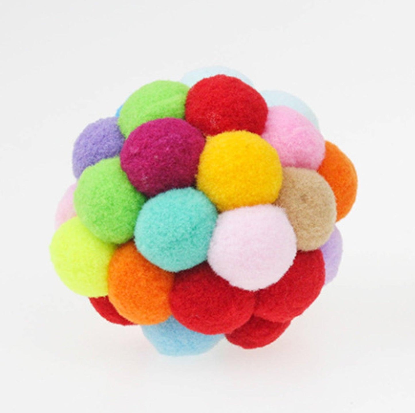 Colorful Plush Ball Cat Toys- Interactive Fun with Bells & Elastic - {{product.type}} - PawPawUp
