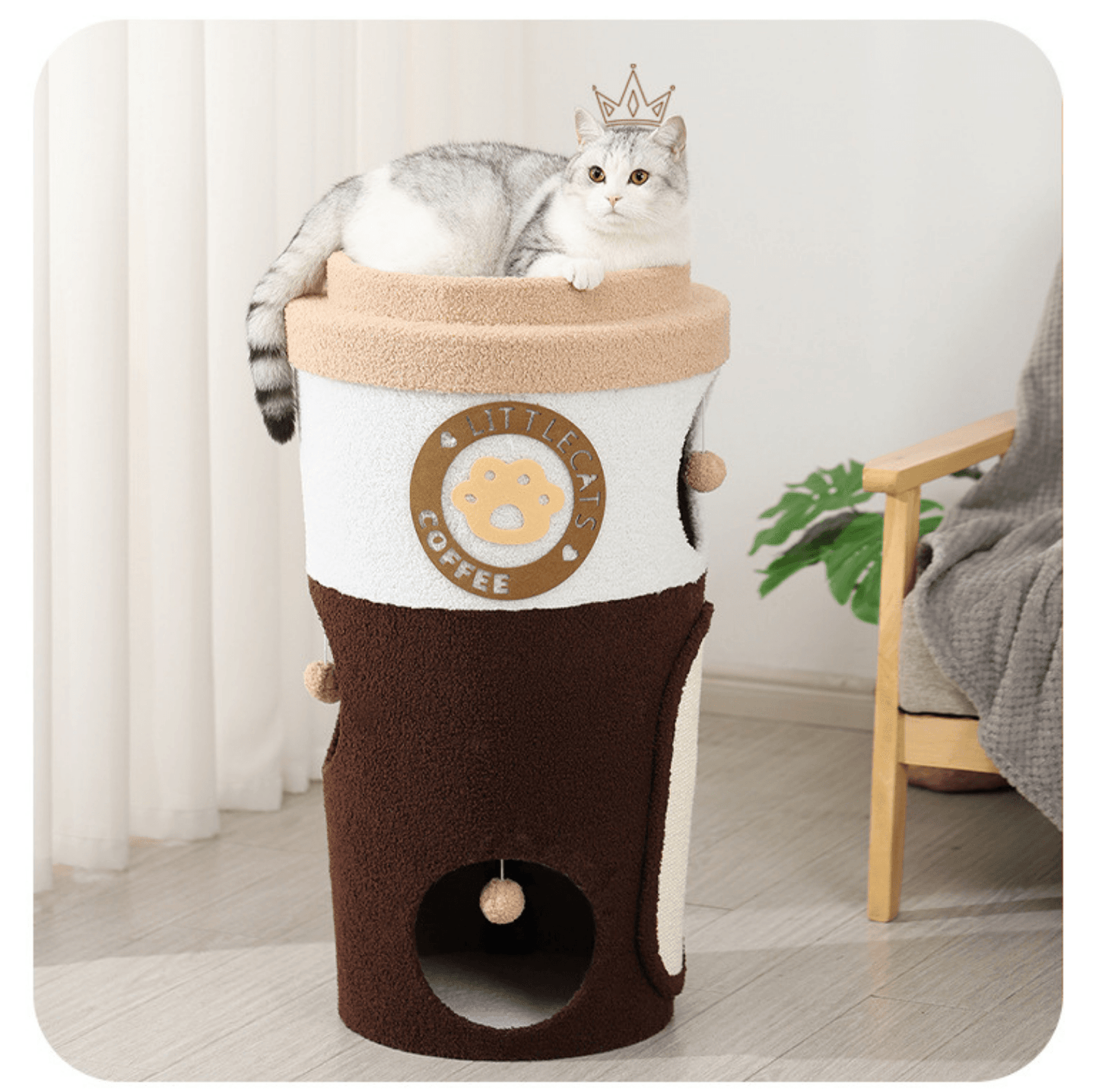 Deluxe Coffee Cup Cat Tree Cat Scratcher - {{product.type}} - PawPawUp