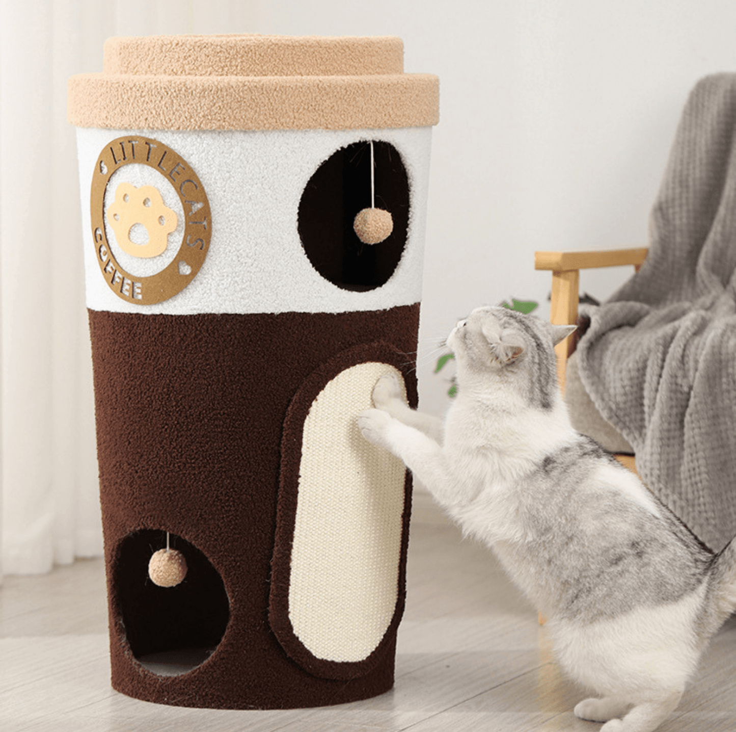 Deluxe Coffee Cup Cat Tree Cat Scratcher - {{product.type}} - PawPawUp