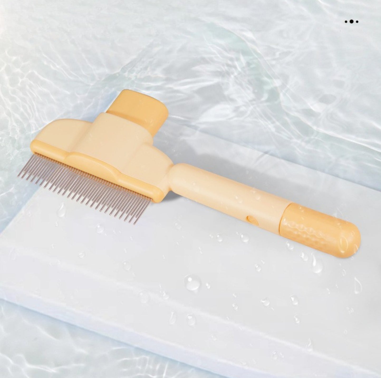 Deshedding & Dematting Pet Brush – Dual-Length Stainless Steel Teeth with Self-Cleaning Function - {{product.type}} - PawPawUp