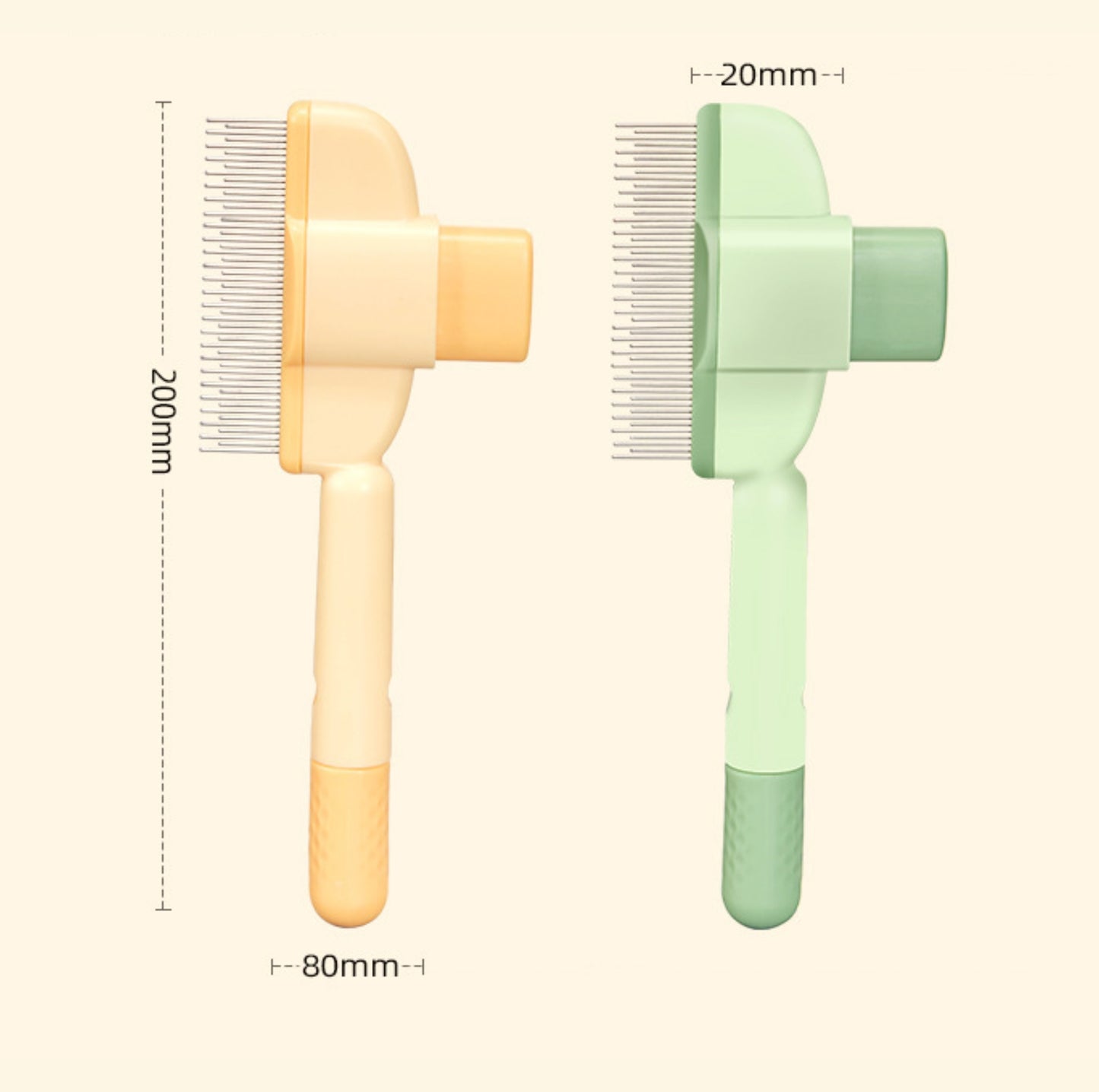 Deshedding & Dematting Pet Brush – Dual-Length Stainless Steel Teeth with Self-Cleaning Function - {{product.type}} - PawPawUp