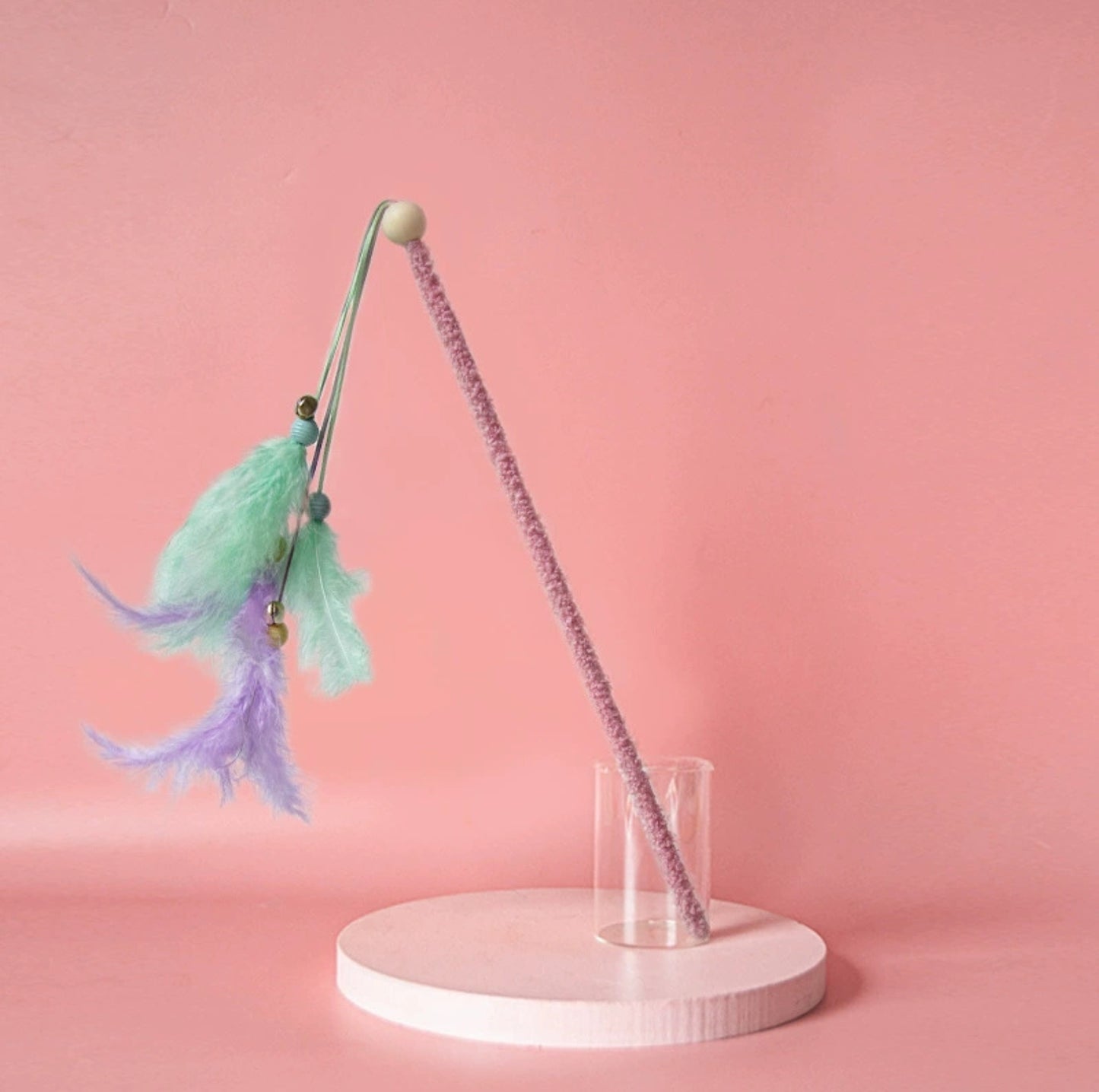 Double Feather Cat Teaser Wand - {{product.type}} - PawPawUp