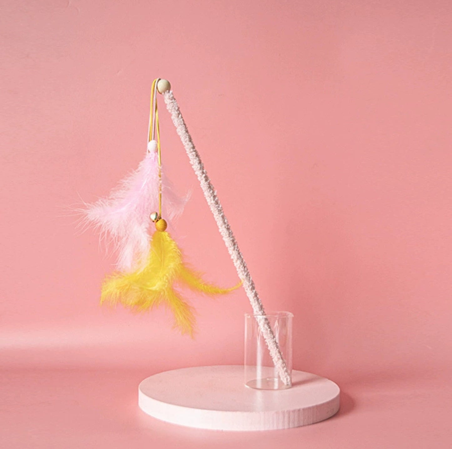 Double Feather Cat Teaser Wand - {{product.type}} - PawPawUp