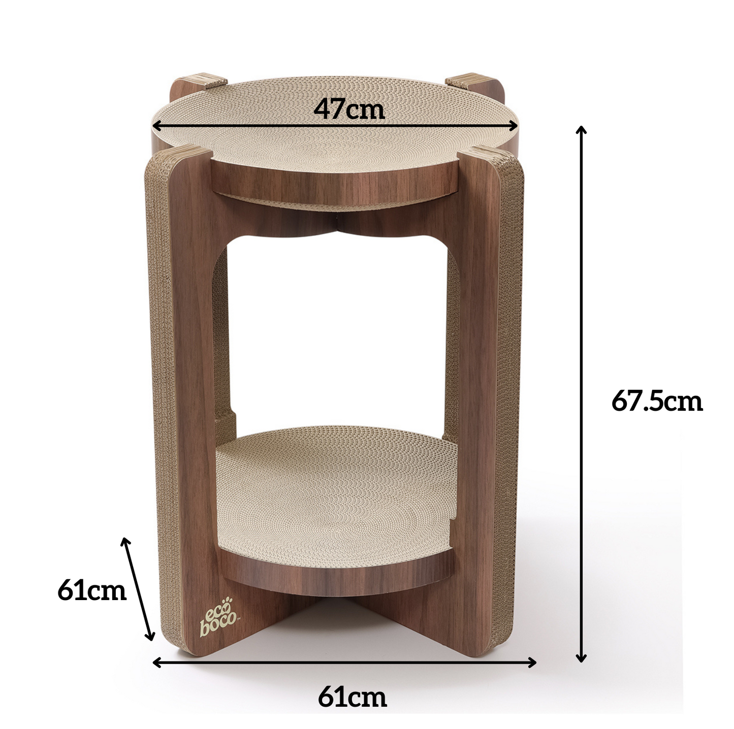 Dual-Layer Cat Scratcher Tower – 360° Multi-Cat Design - {{product.type}} - PawPawUp