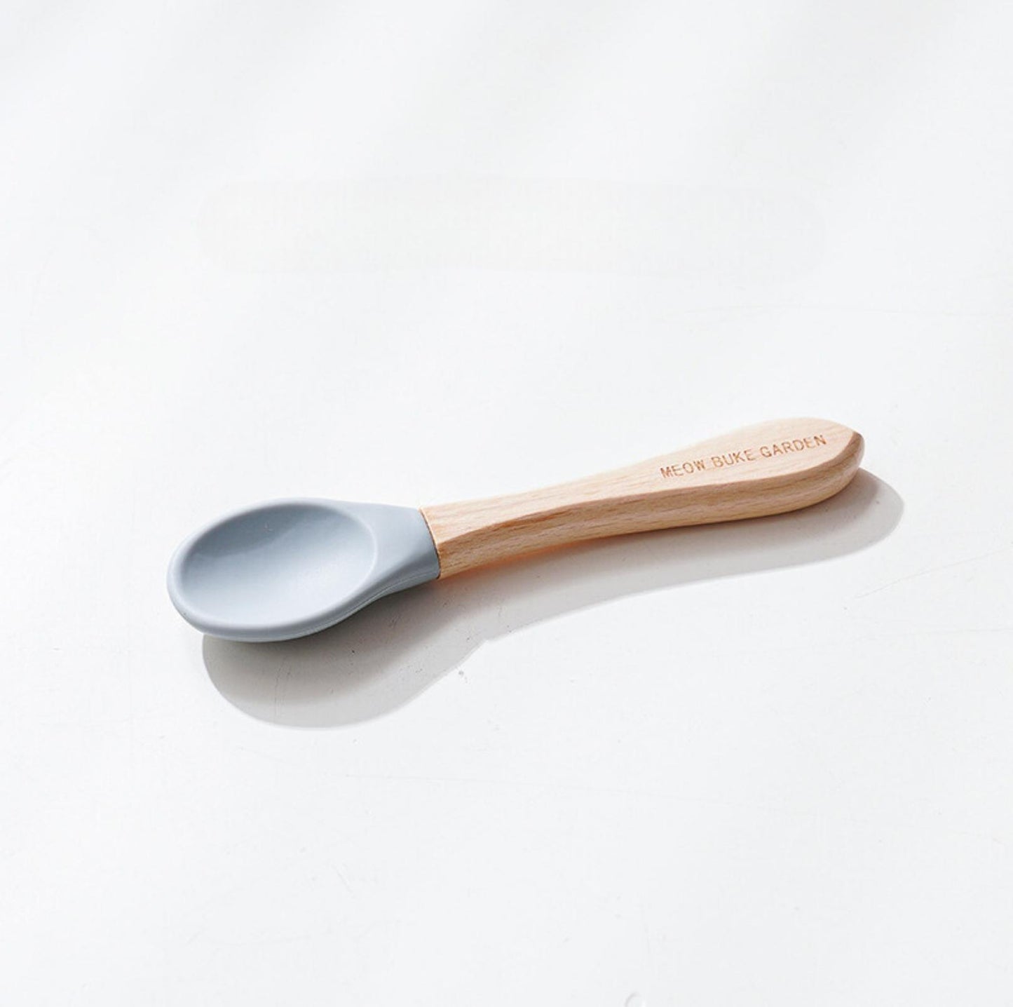 Elegant Baby-Grade Silicone Pet Food Spoon with Wooden Handle - {{product.type}} - PawPawUp