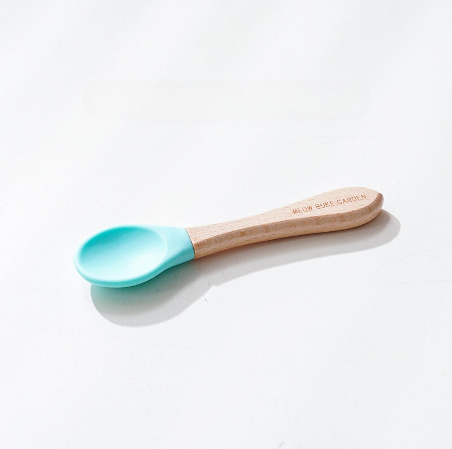 Elegant Baby-Grade Silicone Pet Food Spoon with Wooden Handle - {{product.type}} - PawPawUp