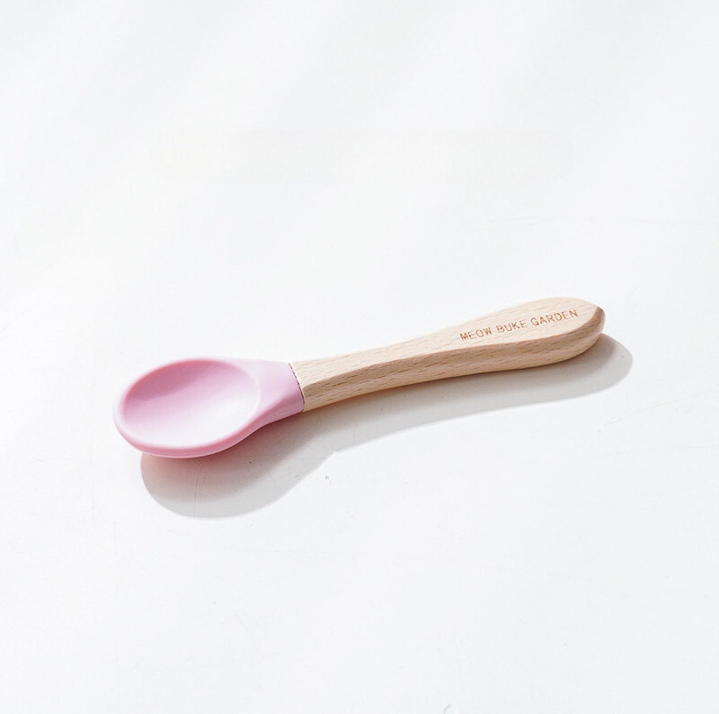 Elegant Baby-Grade Silicone Pet Food Spoon with Wooden Handle - {{product.type}} - PawPawUp