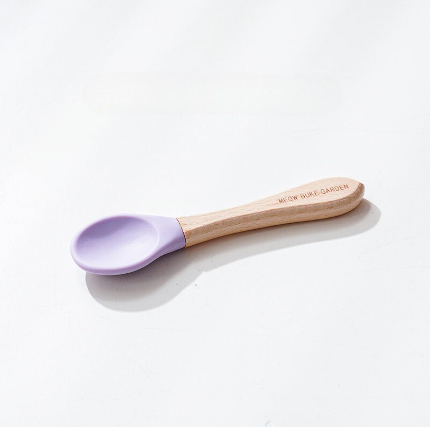Elegant Baby-Grade Silicone Pet Food Spoon with Wooden Handle - {{product.type}} - PawPawUp