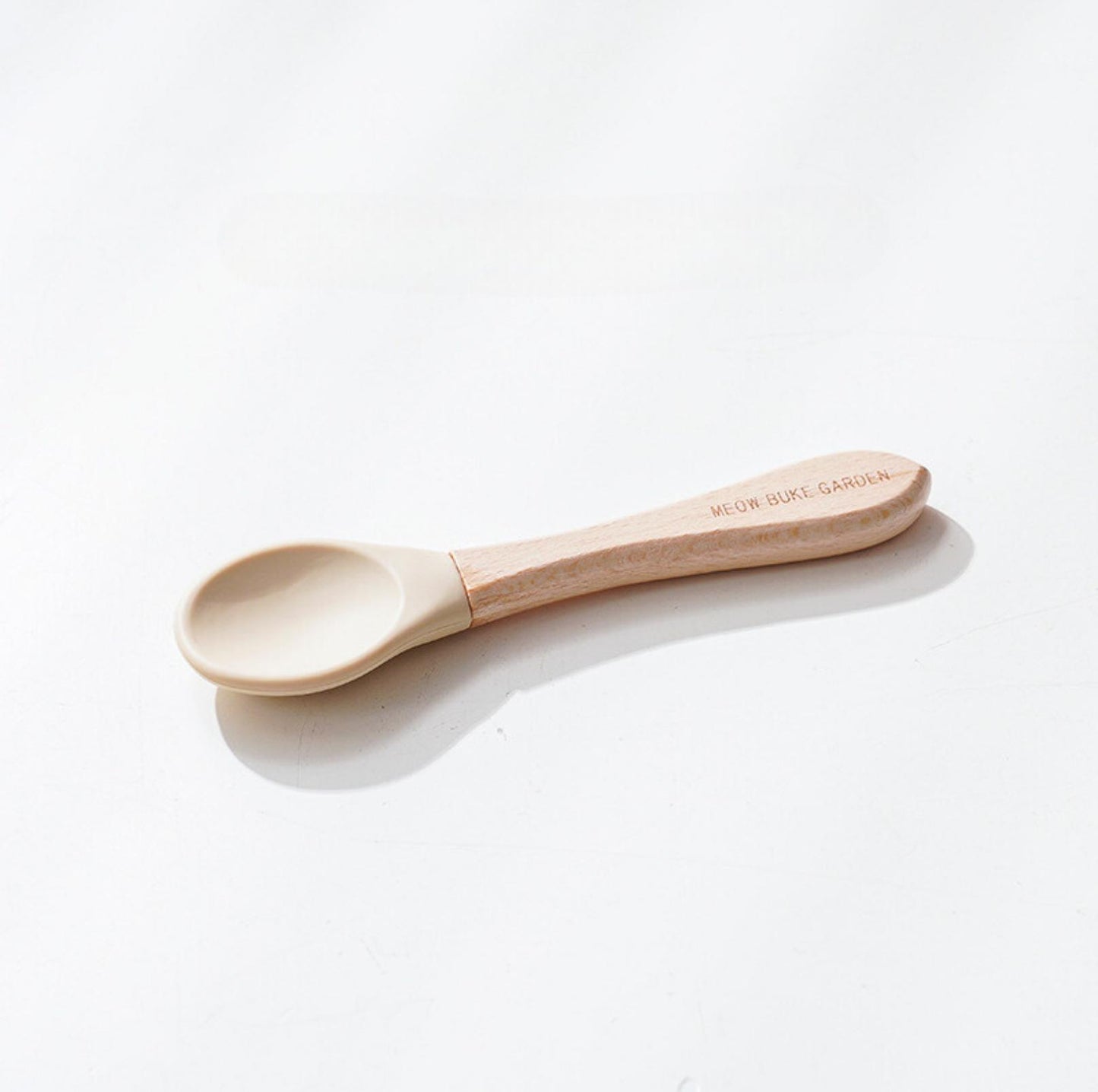 Elegant Baby-Grade Silicone Pet Food Spoon with Wooden Handle - {{product.type}} - PawPawUp