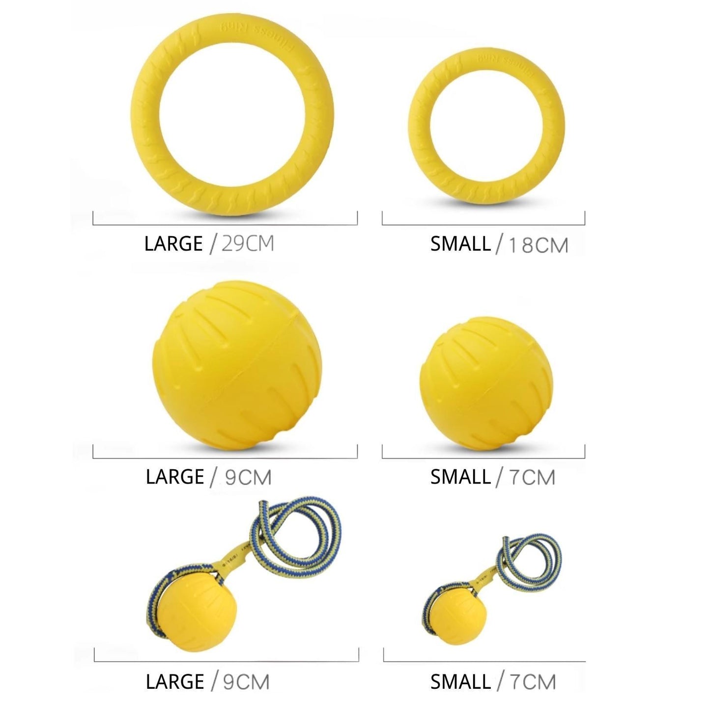 EVA Foam Dog Outdoor Training Toys - Ball & Tug Ring Styles - {{product.type}} - PawPawUp